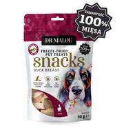 DR MALOU SNACKS LIOFILIZOWANY PRZYSMAK DLA PSA PIERŚ Z KACZKI 50G