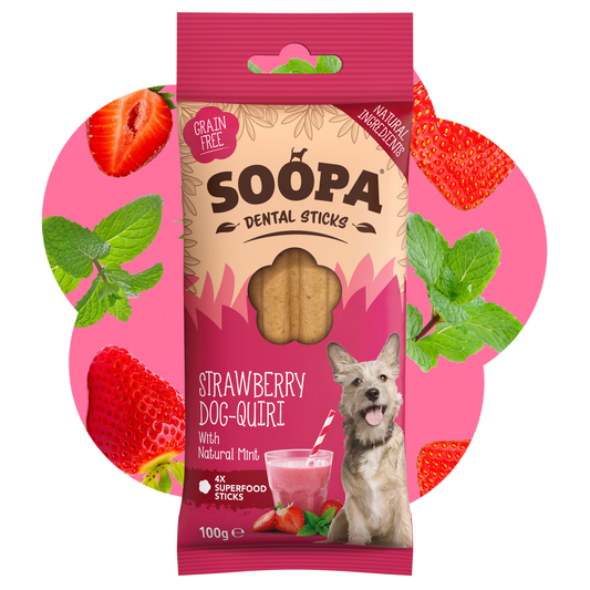 SOOPA DENTAL STICK PRZYSMAK DLA PSA STRAWBERRY DOG-QUIRI 100G