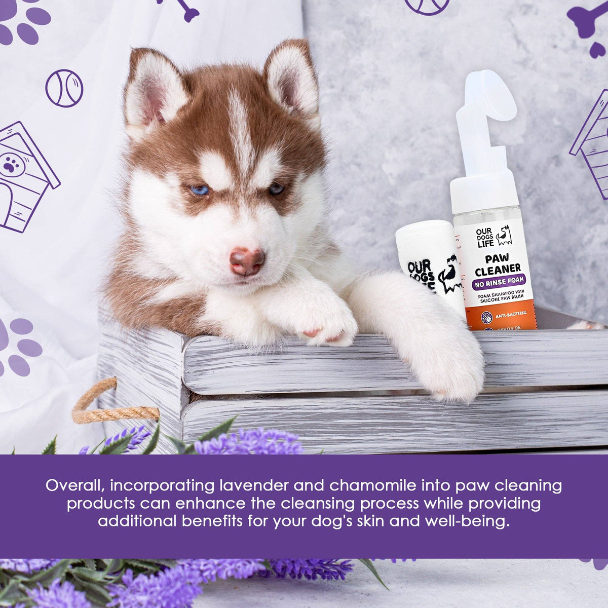 OURPETSLIFE SZAMPON DO CZYSZCZENIA ŁAP Z RĘCZNIKIEM