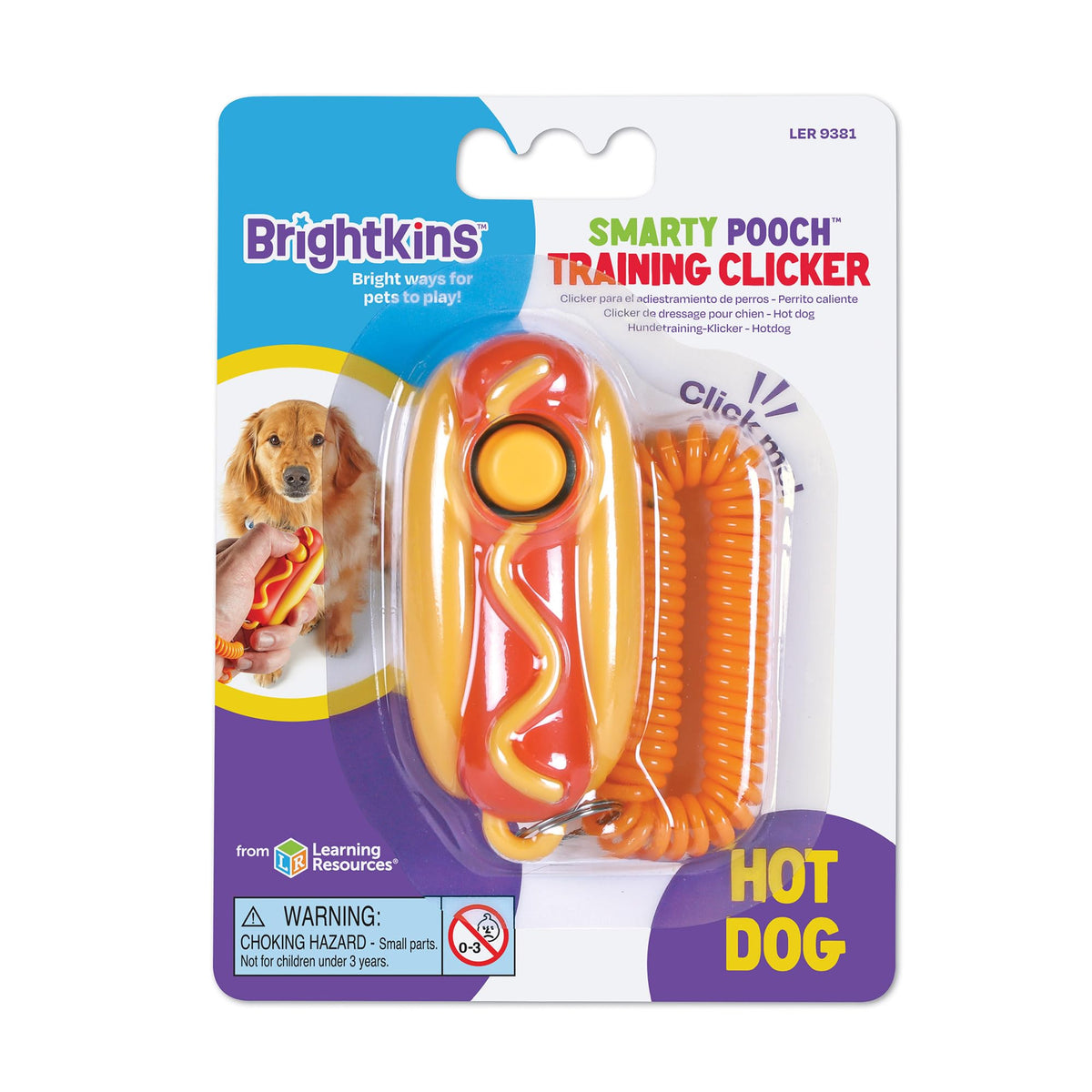 BRIGHTKINS SMARTY POOCH TRAINING CLICKER HOT-DOG