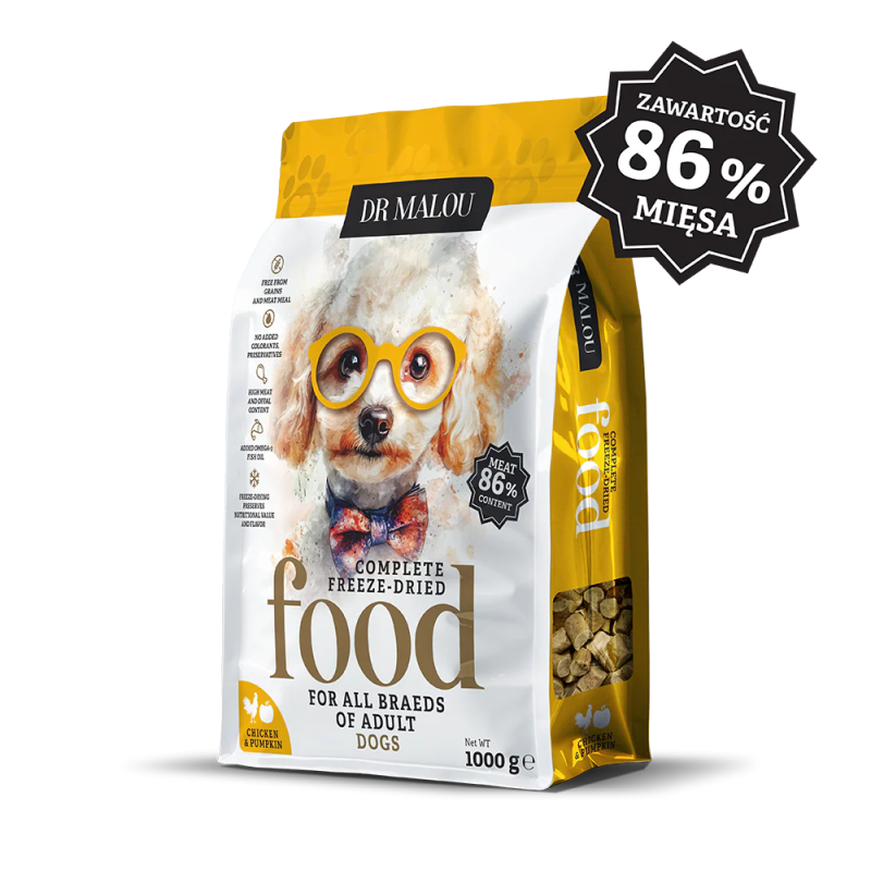 DR MALOU LIOFILIZOWANA KARMA DLA PSA KURCZAK Z DYNIĄ 500G