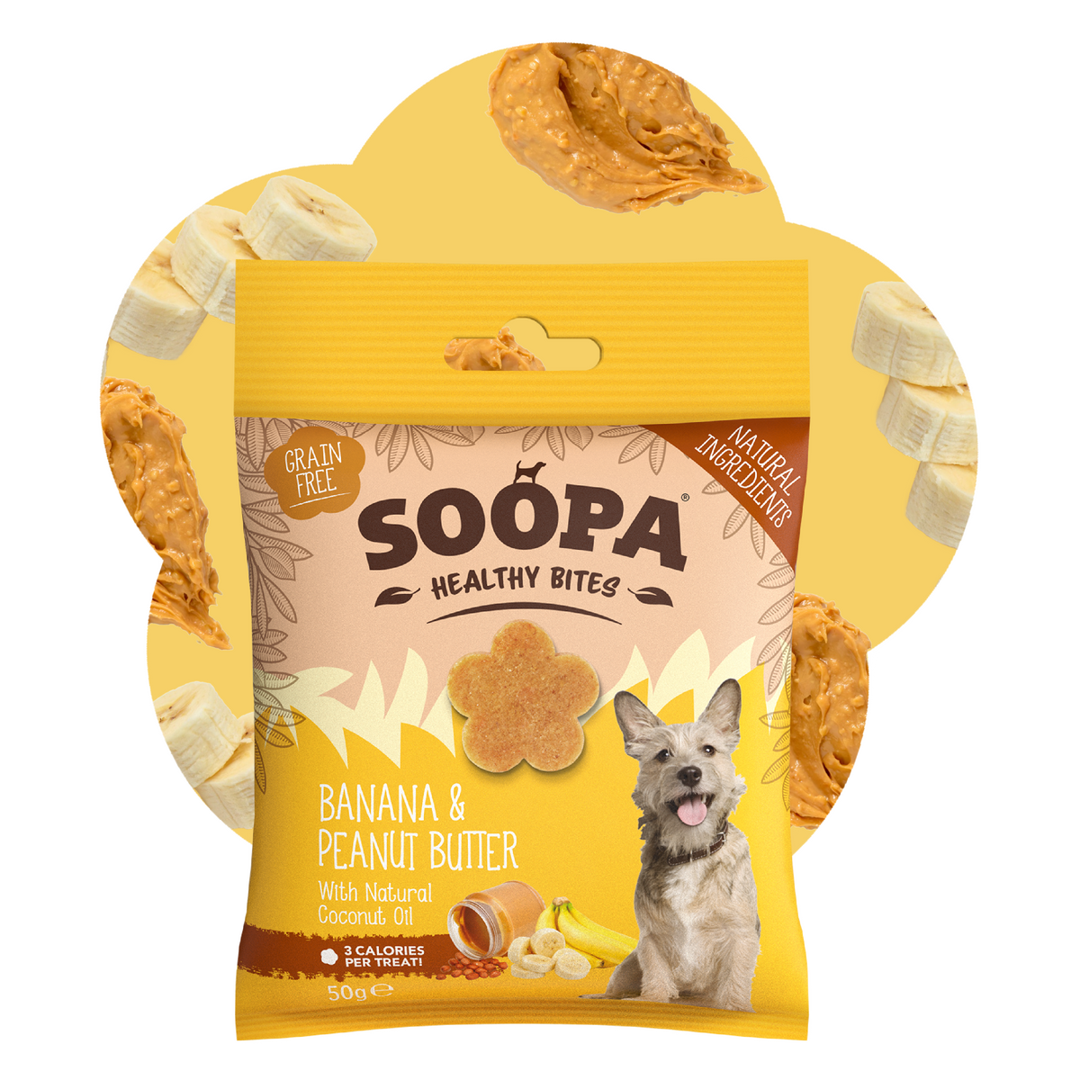 SOOPA HEALTHY BITES PRZYSMAK DLA PSA BANANA PEANUT BUTTER 50G