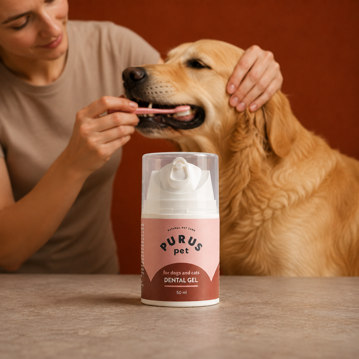 PURUS PET ŻEL DENTYSTYCZNY DLA PSÓW I KOTÓW – PIELĘGNACJA ZĘBÓW I JAMY USTNEJ 50 ML