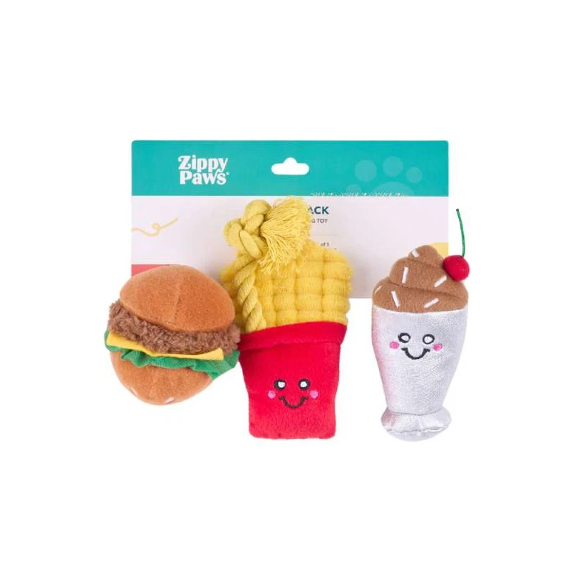 ZIPPYPAWS MINIZ 3 PACK FAST FOODS