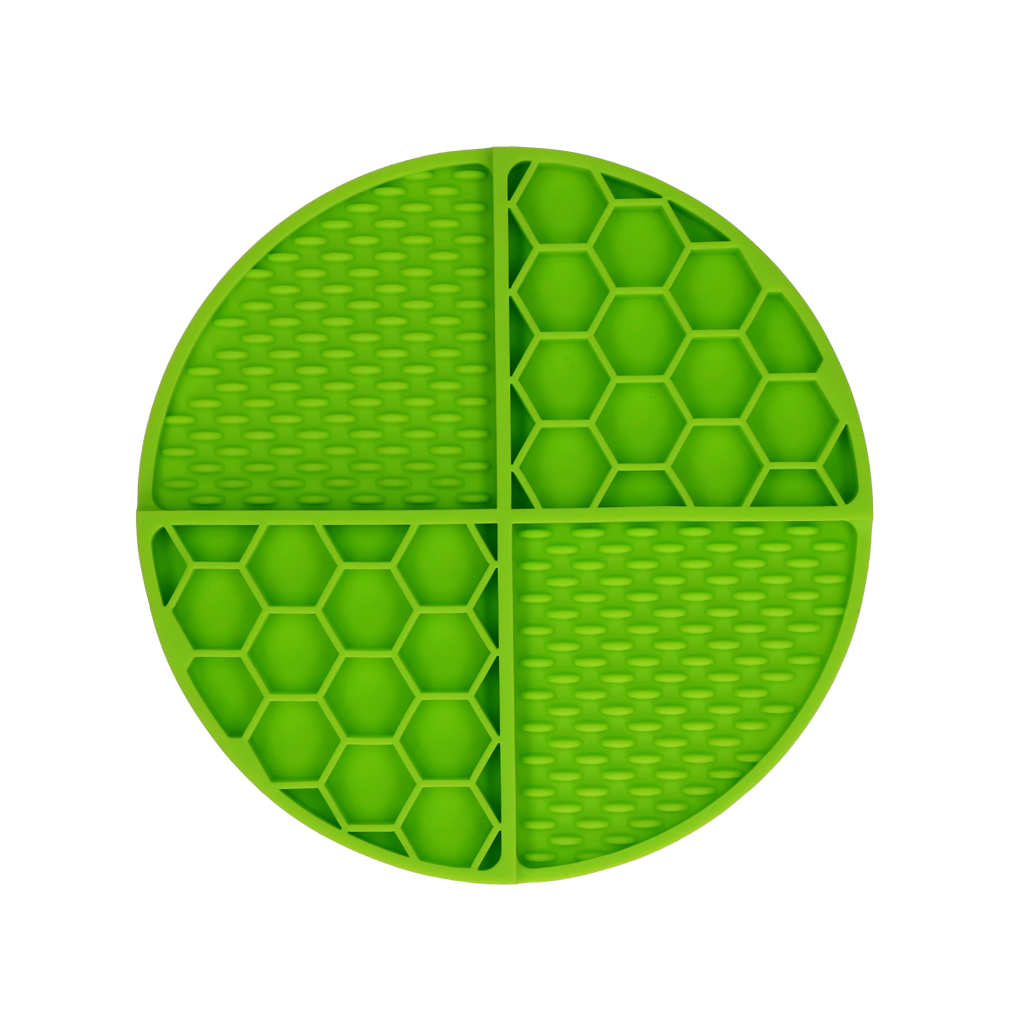 EAT SLOW LIVE LONGER LICK MAT DIMENSIONS CIRCLE  GREEN