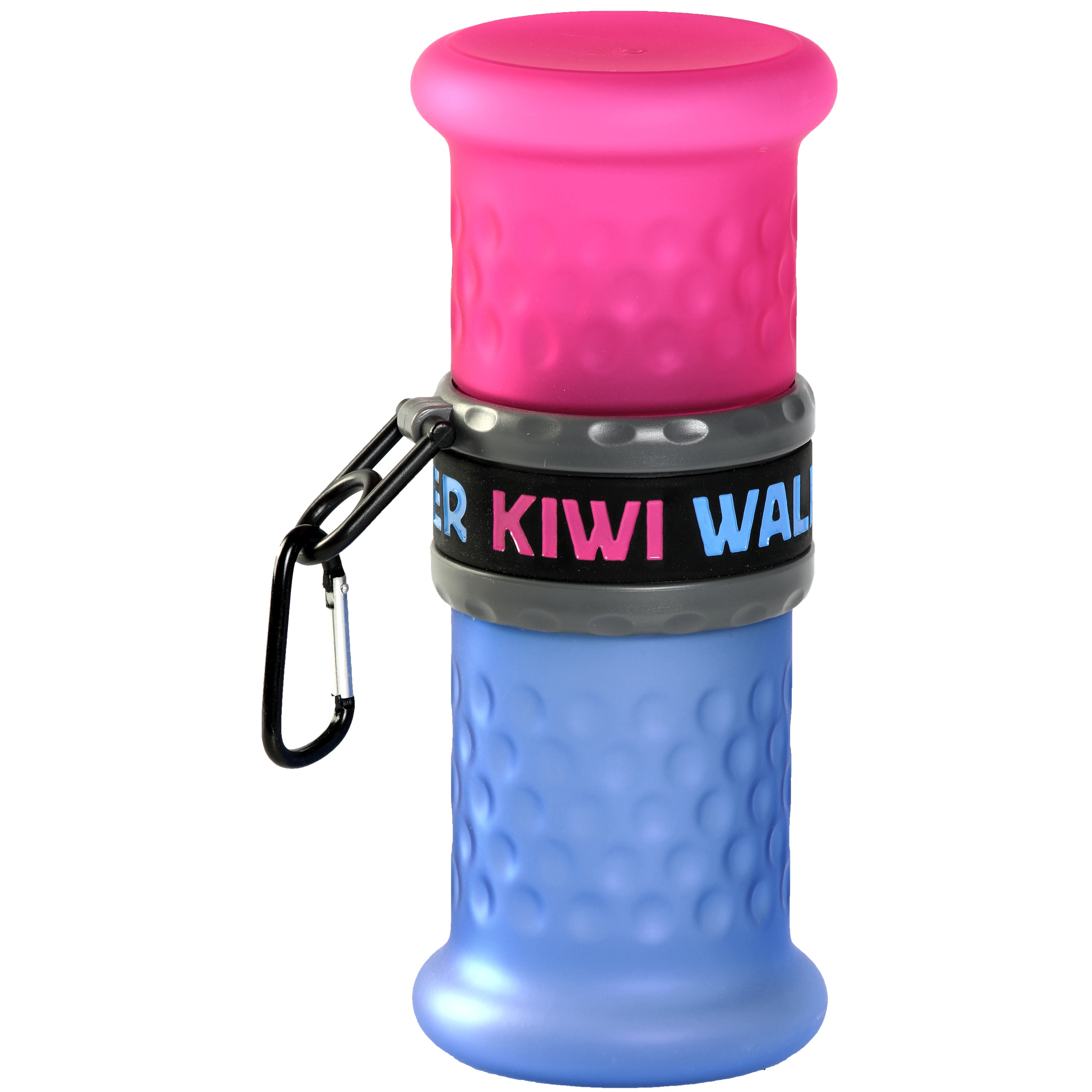 KIWI WALKER TRAVEL BOTTLE 2IN1 BUTELKA NA WODĘ I KARMĘ RÓŻOWO-NIEBIESKA