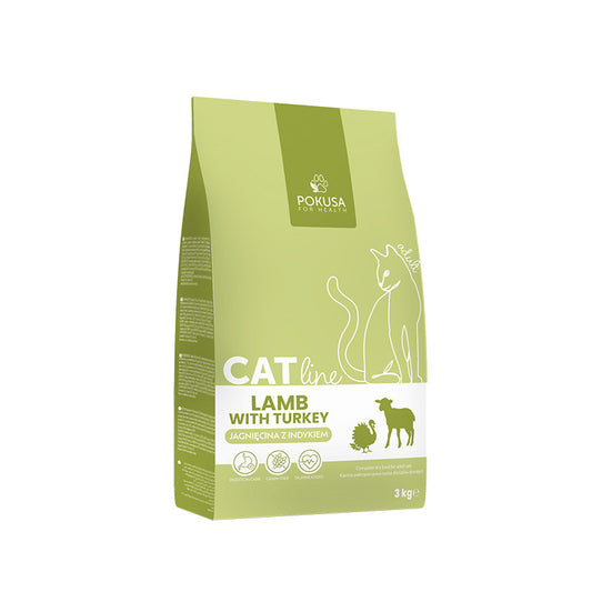 POKUSA CAT LINE SUCHA KARMA KOT JAGNIĘCINA Z INDYKIEM 3KG