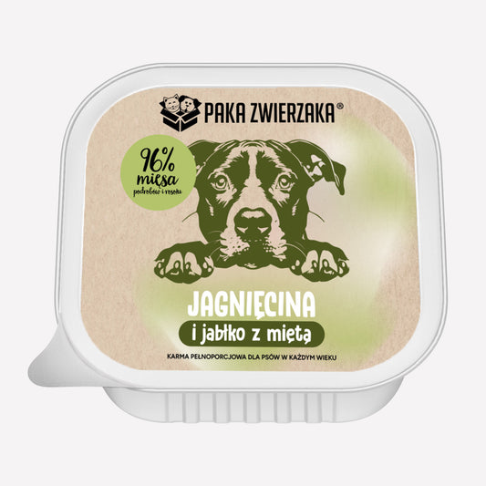 PAKA ZWIERZAKA MOKRA KARMA DLA PSA TACKA JAGNIĘCINA I JABŁKO 150G
