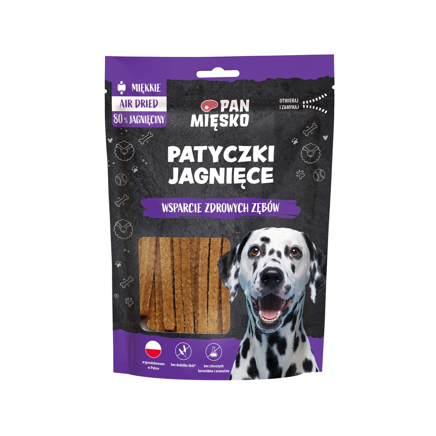 PAN MIĘSKO PRZYSMAKI DLA PSA PATYCZKI JAGNIĘCE 80G