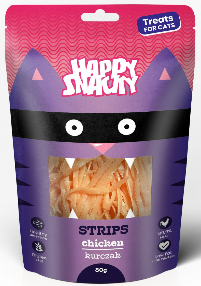 HAPPY SNACKY MINI PASKI Z KURCZAKA DLA KOTA 80G