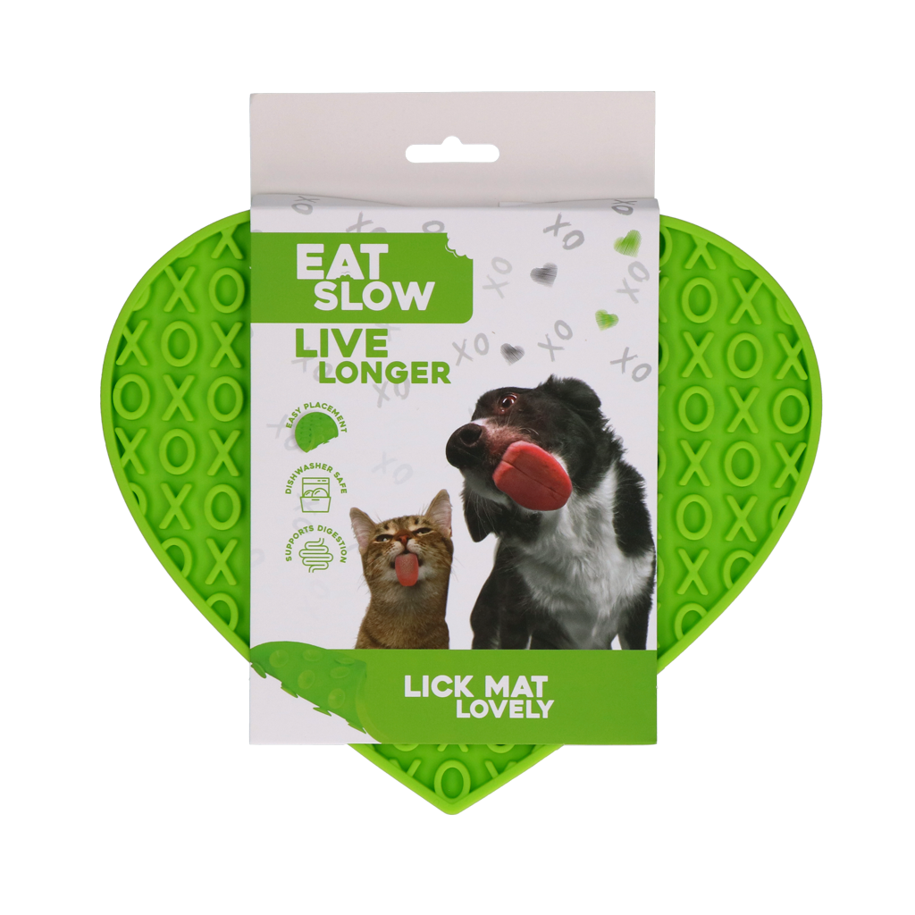 EAT SLOW LIVE LONGER LICK MAT LOVELY GREEN