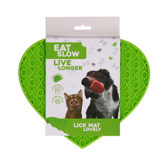 EAT SLOW LIVE LONGER LICK MAT LOVELY GREEN
