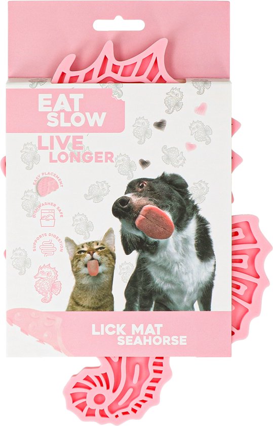 EAT SLOW LIVE LONGER LICK MAT SEAHORSE ROZE
