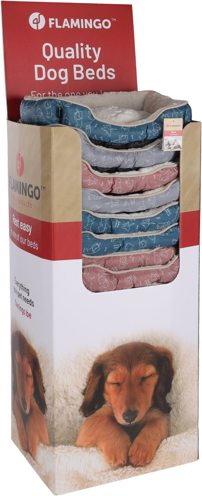 FLAMINGO LEGOWISKO BASKET LILLY RECTANGLE 60X50X14CM SZARE