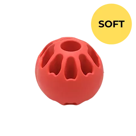 FIBOO SNACK FIBOOLL JUMBO SOFT - KORALOWY - MIĘKKA PIŁKA NA SMAKOŁYKI