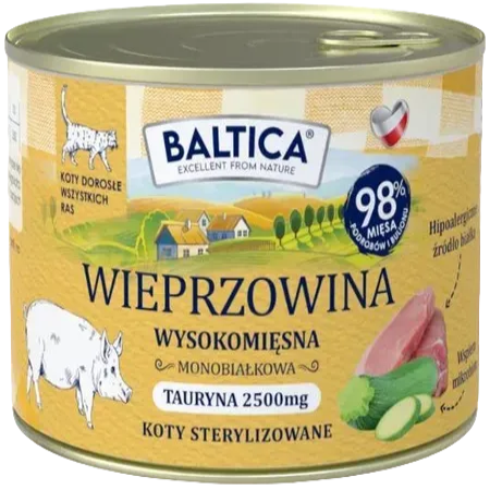 BALTICA KARMA MOKRA KOT DOROSŁY WIEPRZOWINA 185G