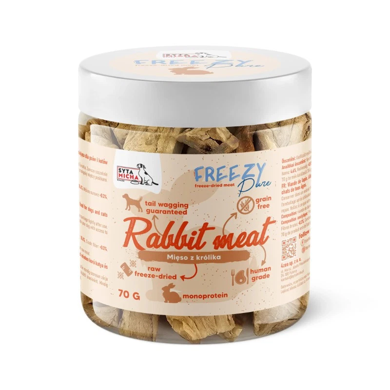SYTA MICHA FREEZY PURE PRZYSMAKI DLA PSA LIO MIĘSO Z KRÓLIKA 70G