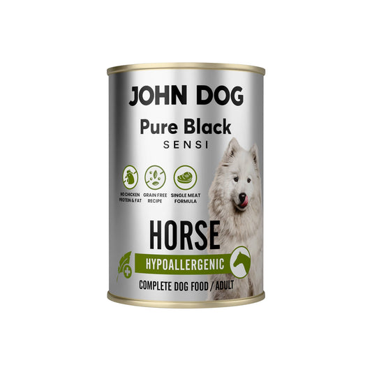 JOHN DOG PURE BLACK SENSI MOKRA KARMA PIES HYPOALLERGENIC HORSE 400G