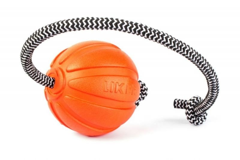 DOG TOY LIKER CORD 5CM -LEKKA PIŁKA NA SZNURKU