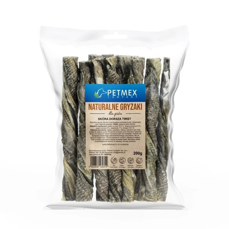 PETMEX SKÓRA DORSZA TWIST 200G