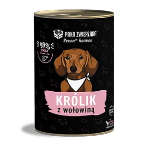 PAKA ZWIERZAKA SEVENTH HEAVEN MOKRA KARMA DLA PSA KRÓLIK Z WOŁOWINĄ 400G