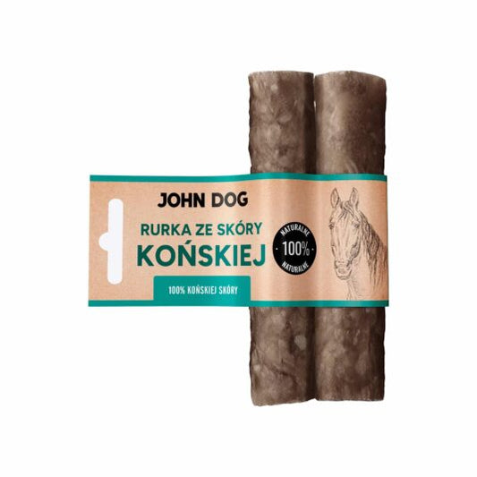 JOHN DOG SUSZONY GRYZAK DLA PSA RURKA ZE SKÓRY KOŃSKIEJ 2 SZT 15CM