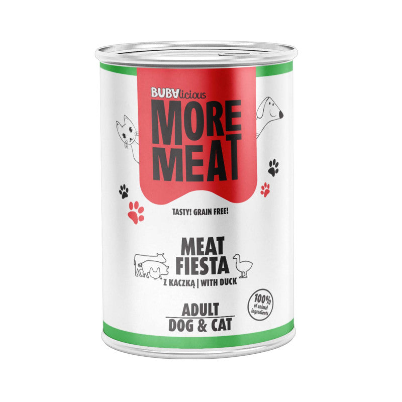 BUBA BUBALICIOUS MEAT FIESTA MOKRA KARMA DLA PSA Z KACZKĄ 400G