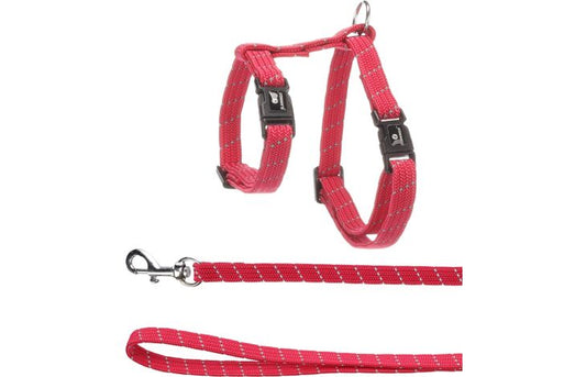 FLAMINGO CAT HARNESS WITH LEASH KITTEN ELZA CORAL RED 15-22CM 20-30CM 120CM 10MM