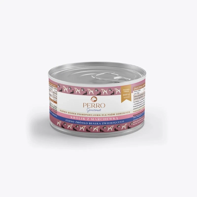PERRO GOURMET MOKRA KARMA DLA PSA KRÓLIK Z MARCHEWKĄ 200G