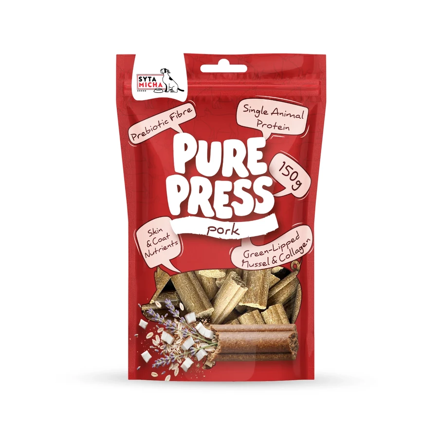 SYTA MICHA PURE PRESS SMACZKI DLA PSA WIEPRZOWINA 150G