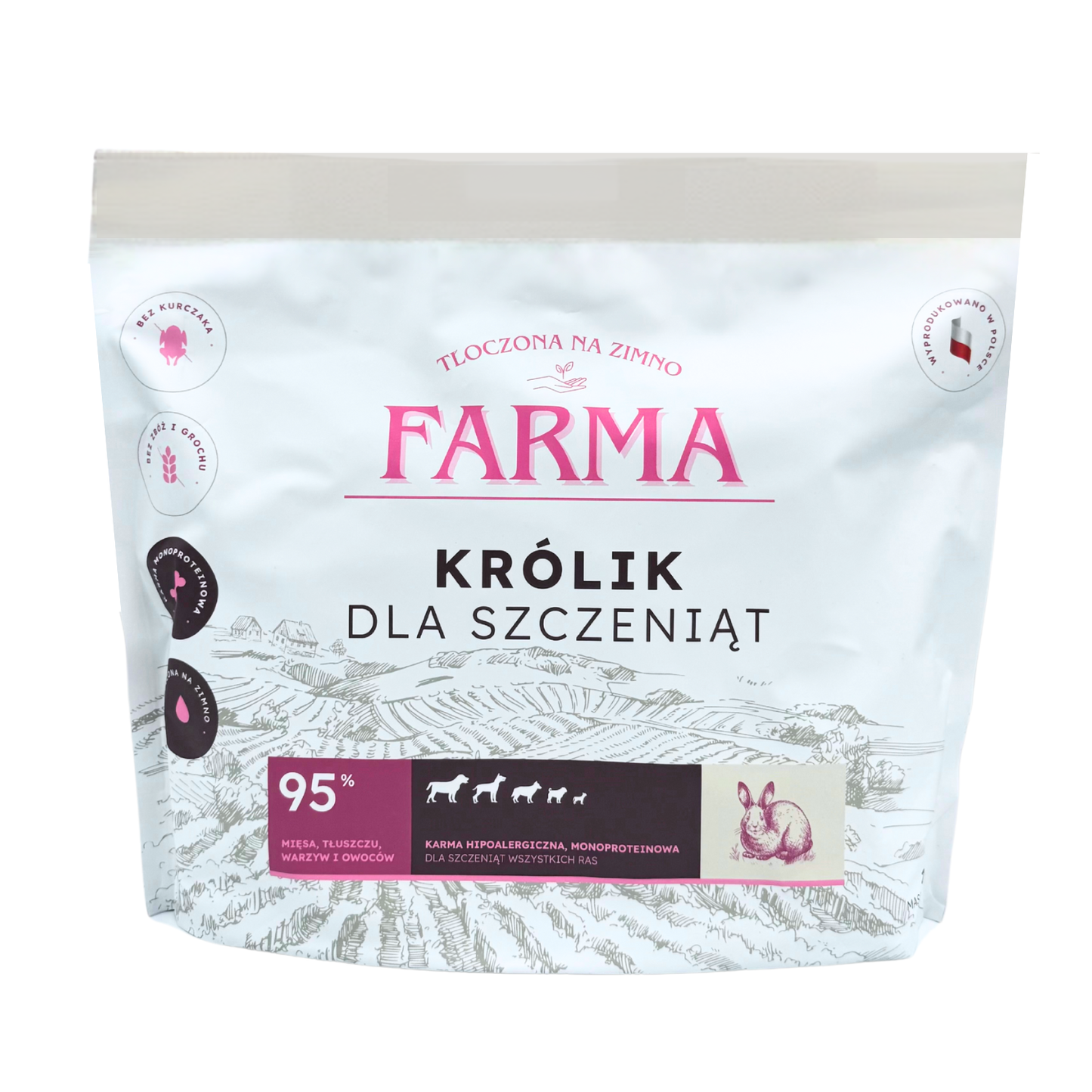 FARMA JUNIOR SUCHA KARMA PIES KRÓLIK TŁOCZONA NA ZIMNO 2KG
