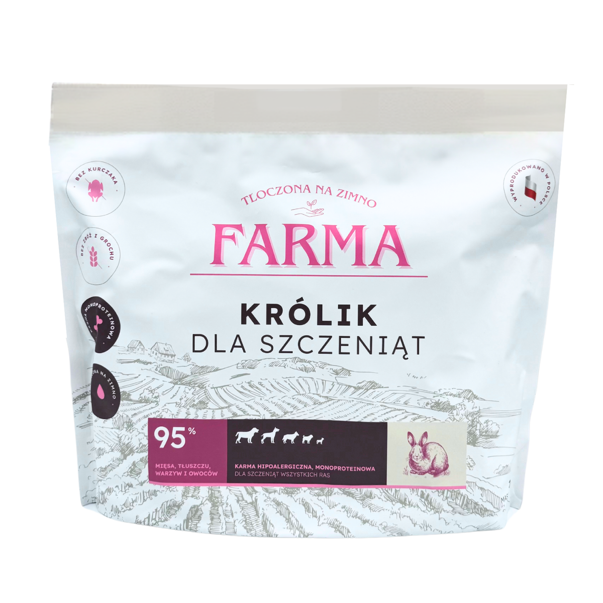 FARMA JUNIOR SUCHA KARMA PIES KRÓLIK TŁOCZONA NA ZIMNO 2KG