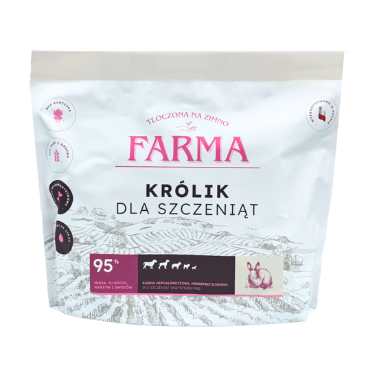 FARMA JUNIOR SUCHA KARMA PIES KRÓLIK TŁOCZONA NA ZIMNO 2KG
