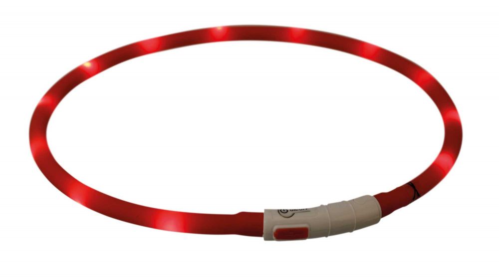 TRIXIE OBRĘCZ PODŚWIETLANA USB S/M CZERWONA