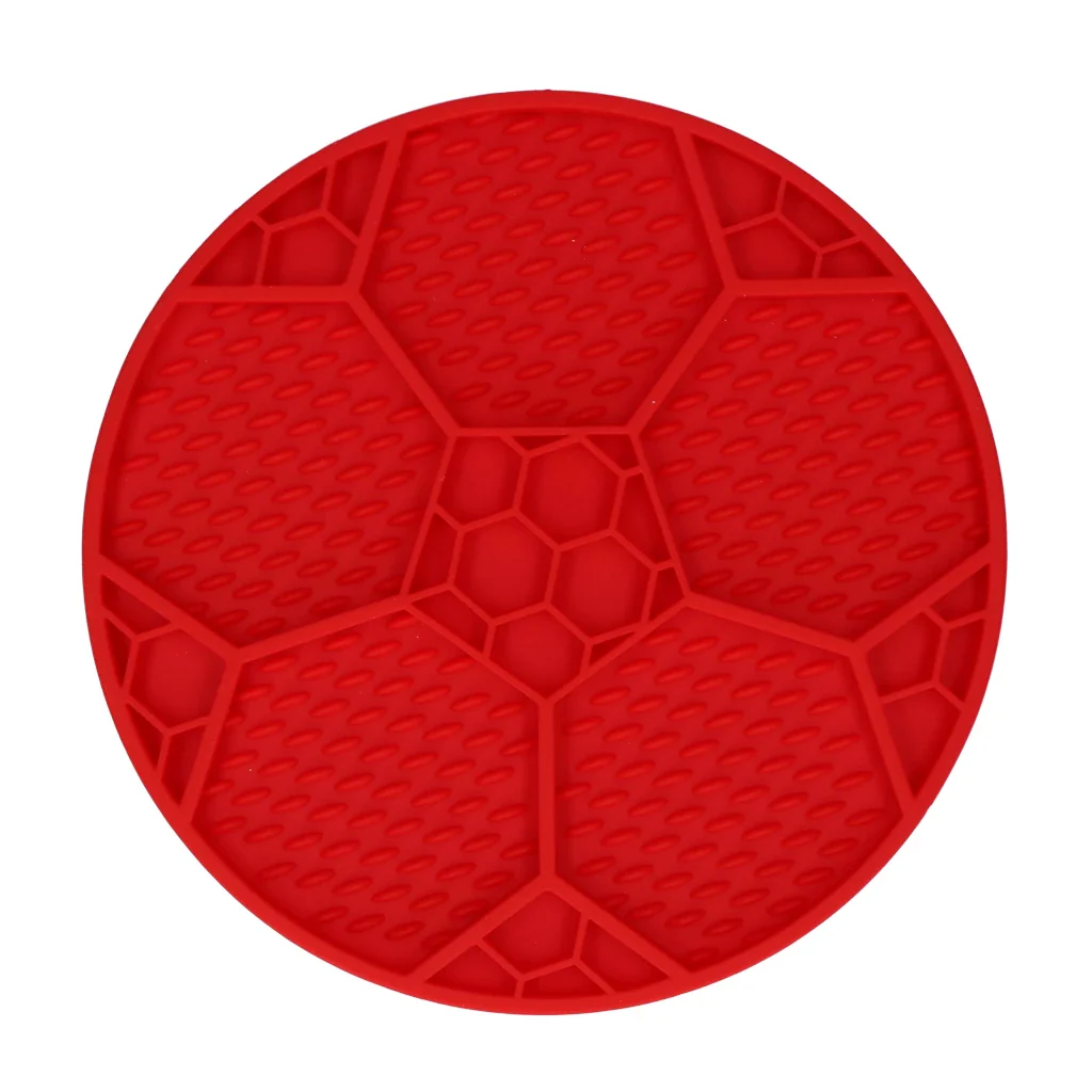 EAT SLOW LIVE LONGER LICK MAT VOETBAL ROOD