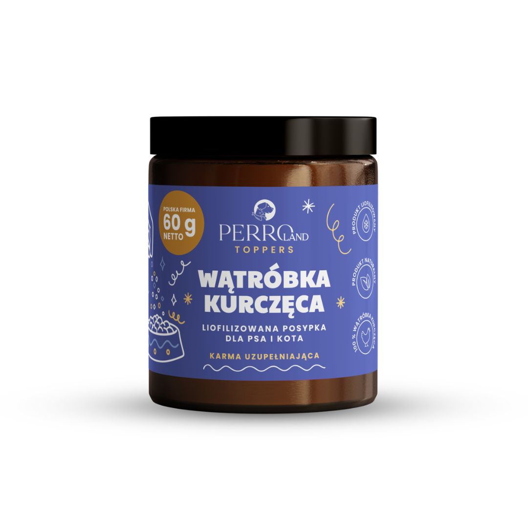 PERRO TOPPERS WĄTRÓBKA KURCZĘCA LIOFILIZOWANA 60G