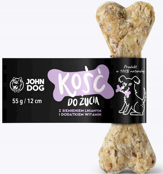 JOHN DOG KOŚĆ Z SIEMIENIEM LNIANYM I WITAMINAMI 12CM
