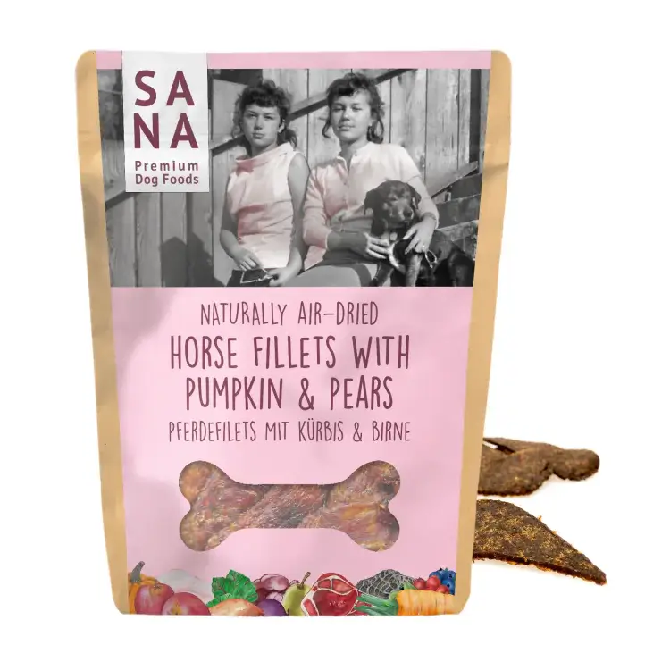 SANADOG PRZYSMAK DLA PSA FILETY Z KONIA Z DYNIĄ I GRUSZKĄ 100G