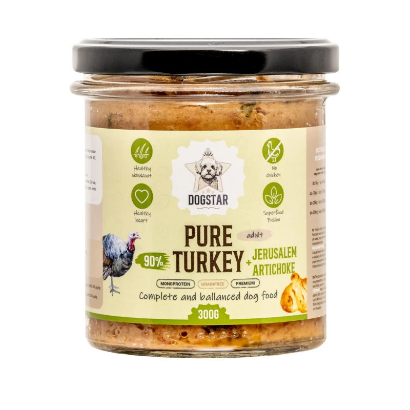 DOGSTAR MOKRA KARMA DLA PSA PURE INDYK Z JARMUŻEM 300G