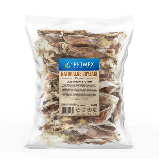 PETMEX USZY KRÓLIKA Z FUTREM 500G