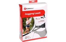 FLAMINGO JOGGING LEASH WITH WAIST BELT CANICROSS BLACK 125-140CM 80-125CM