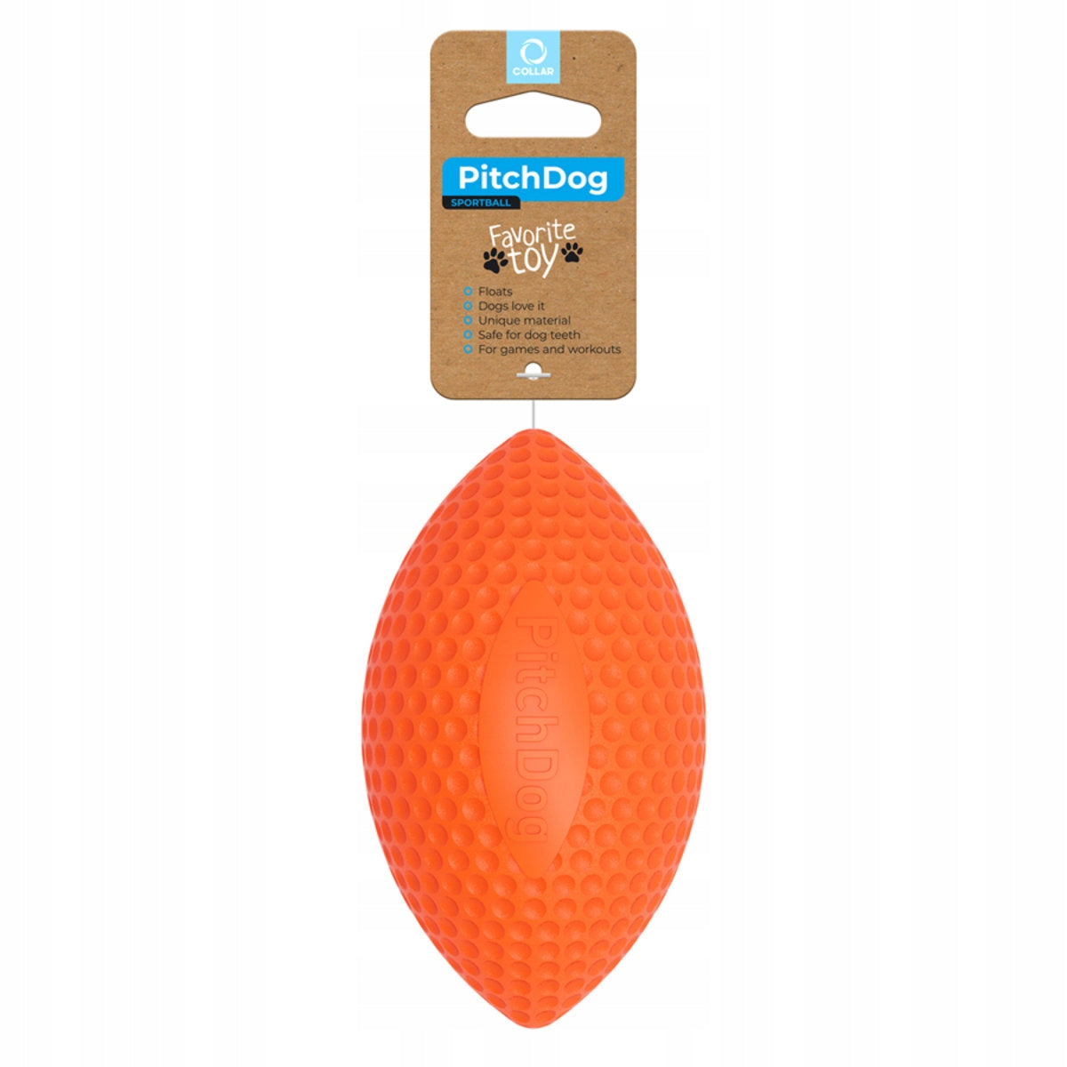 PITCHDOG PIŁKA SPORTOWA, ŚREDNICA 9 CM POMARAŃCZOWY