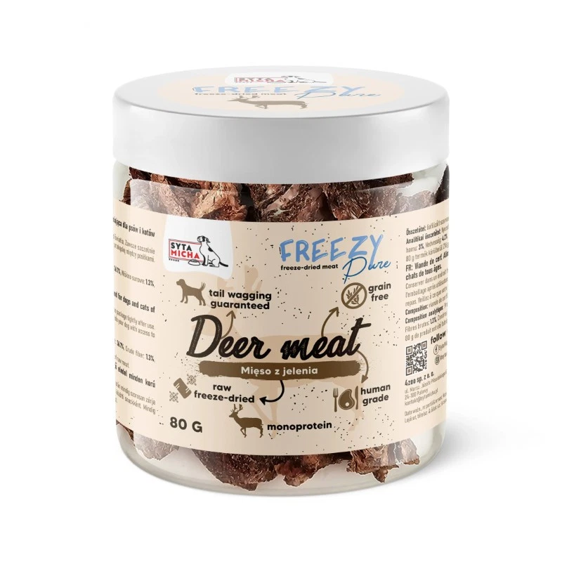 SYTA MICHA FREEZY PURE PRZYSMAKI DLA PSA LIO MIĘSO Z JELENIA 80G