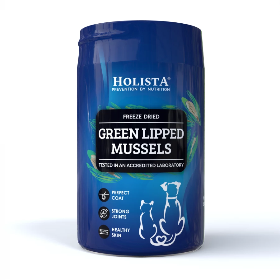 HOLISTA GREEN LIPPED MUSSEL 100G - MAŁŻ NOWOZELANDZKI DLA PSA I KOTA