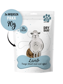 PAKA ZWIERZAKA PEPE PRZYSMAKI DLA PSA LIO JAGNIĘCINA (PŁUCA) XL 90G