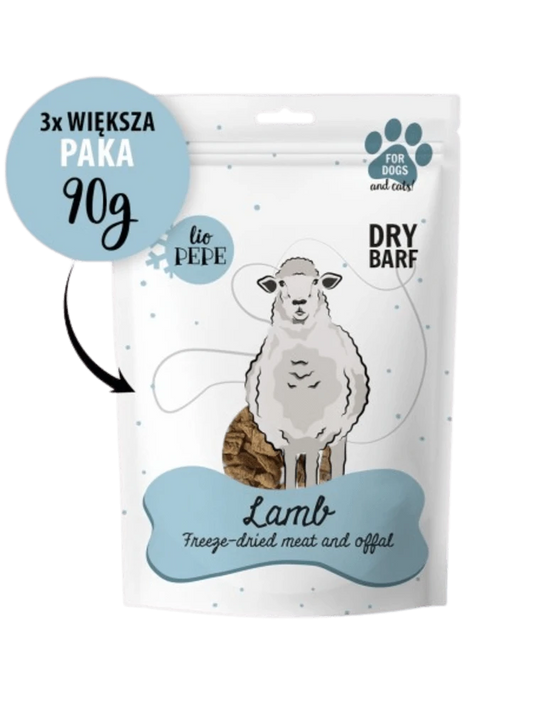 PAKA ZWIERZAKA PEPE PRZYSMAKI DLA PSA LIO JAGNIĘCINA (PŁUCA) XL 90G
