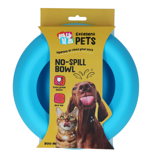 EXCELLENT PETS NO SPILL BOWL BLUE M - MISKA