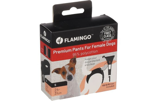 FLAMINGO DOG PANTS LUVLY S - BLACK