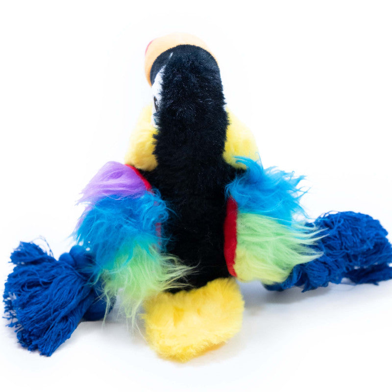 BUBA TUKAN PLUSZOWY ZE SZNURAMI 26CM - ZABAWKA DLA PSIAKA