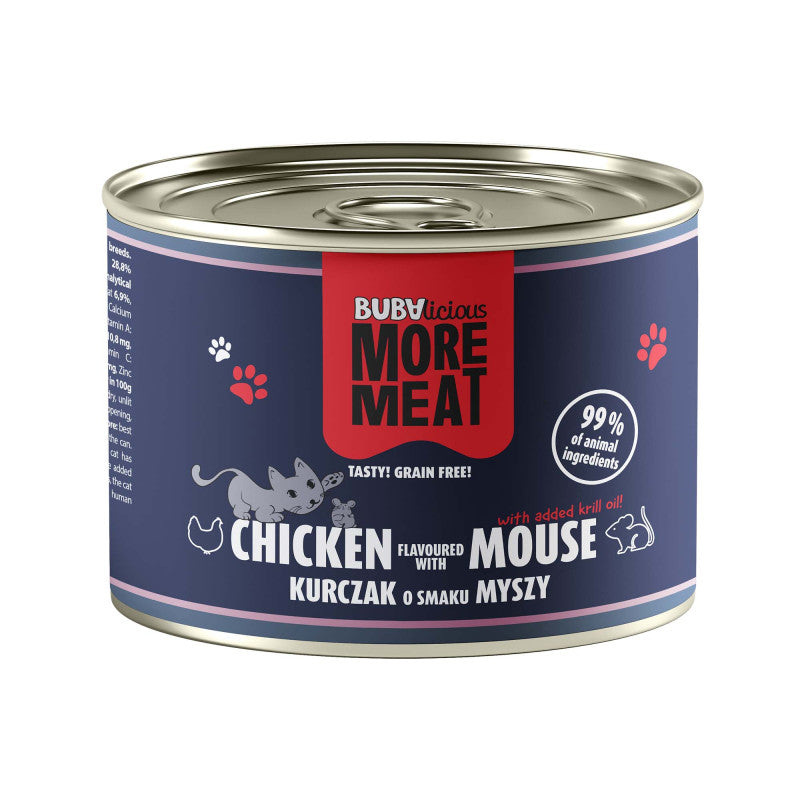 BUBALICIOUS MOKRA KARMA DLA KOTA 185G KURCZAK O SMAKU MYSZY